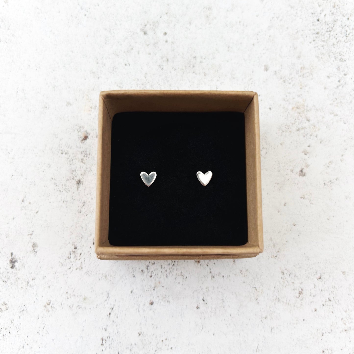 Sterling silver heart studs