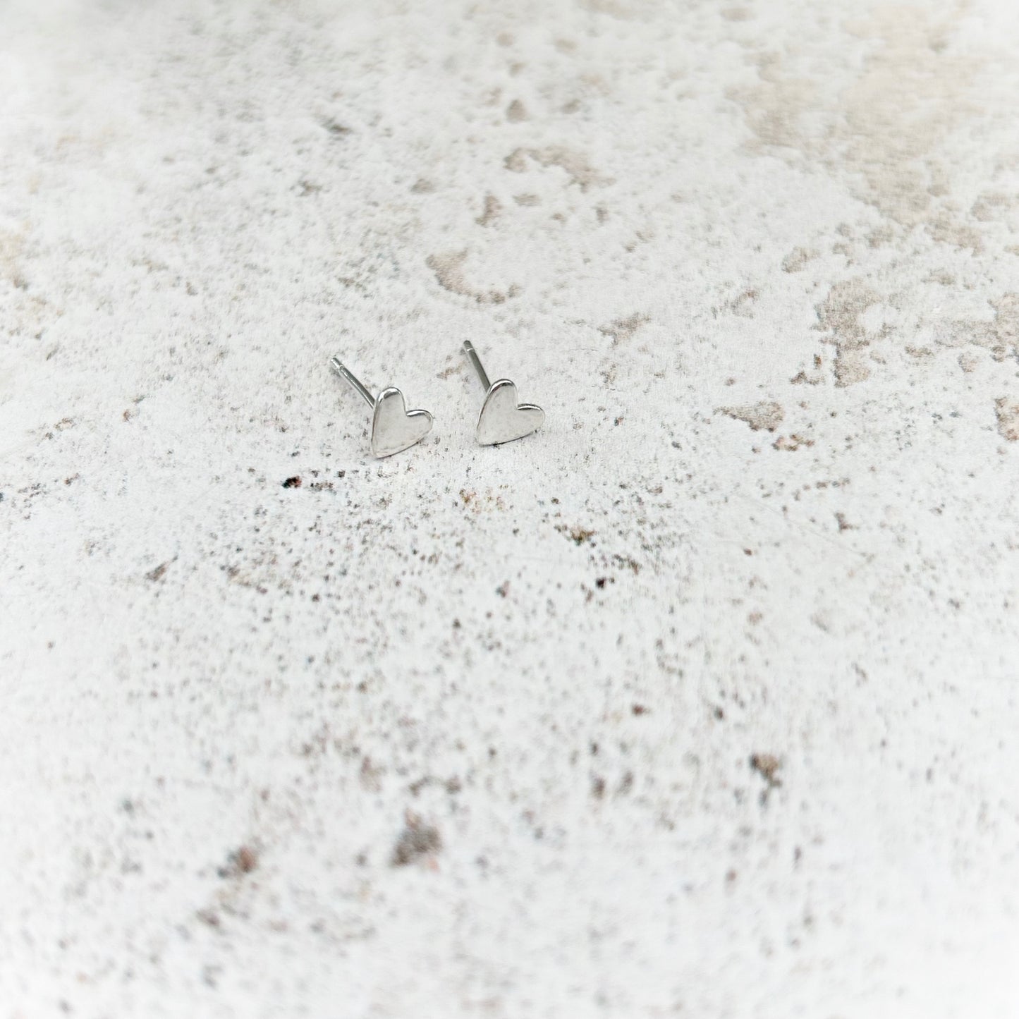 Sterling silver heart studs