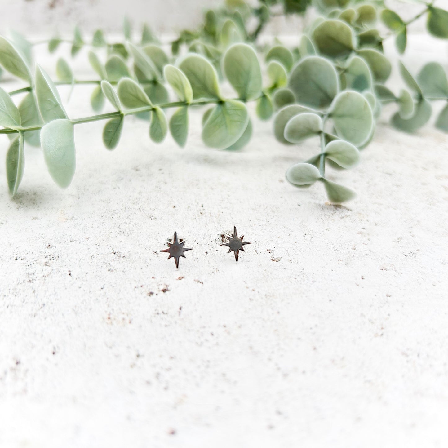 Sterling silver starburst earrings