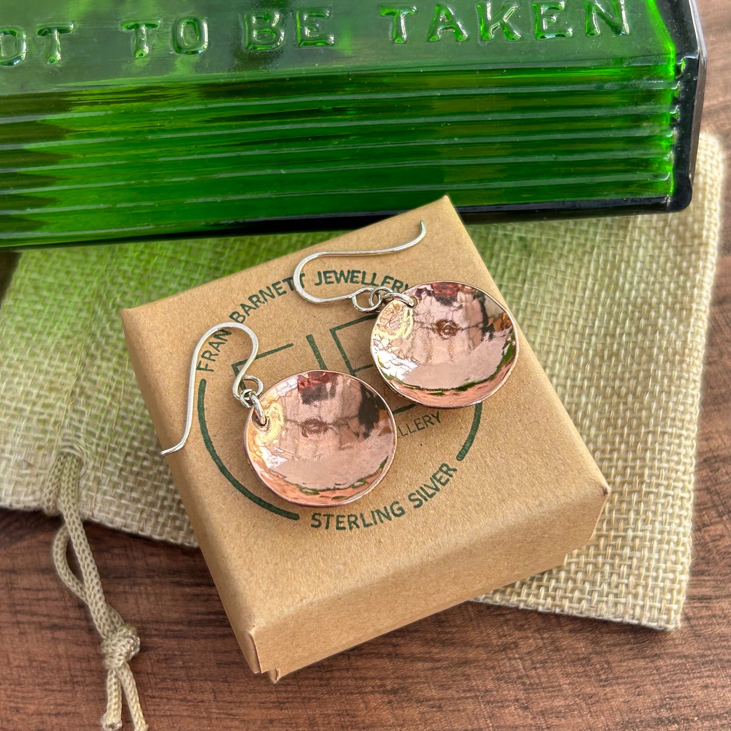 Copper Dome Dangle Earrings