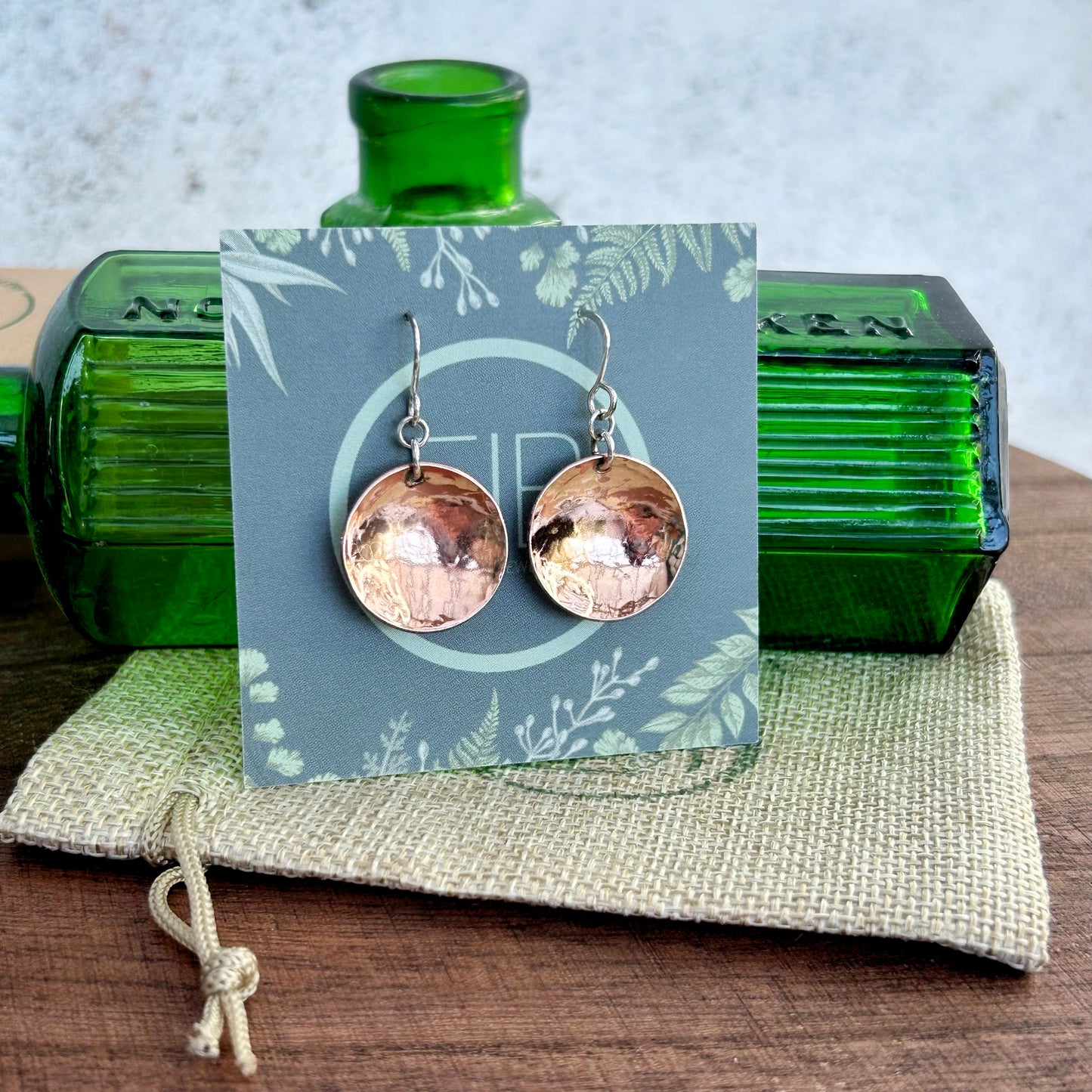 Copper Dome Dangle Earrings