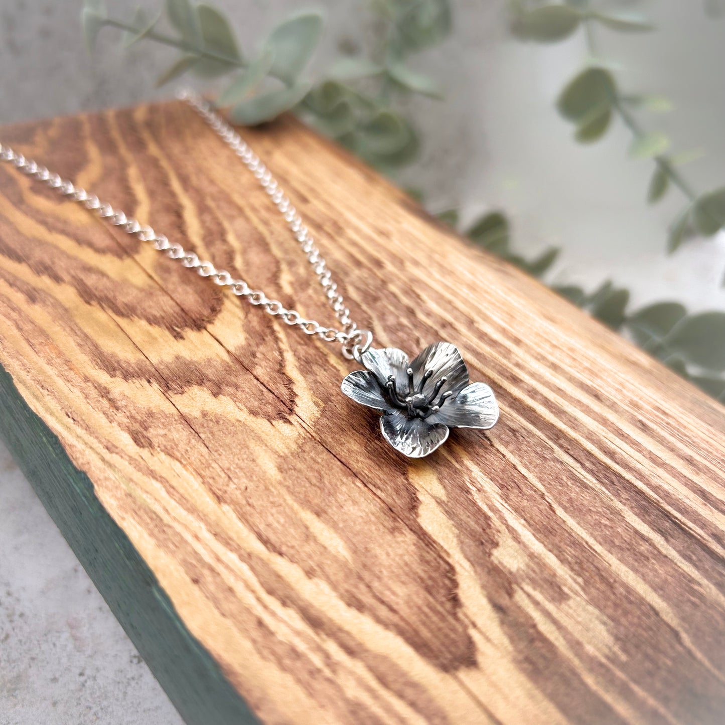 Sterling silver buttercup pendant