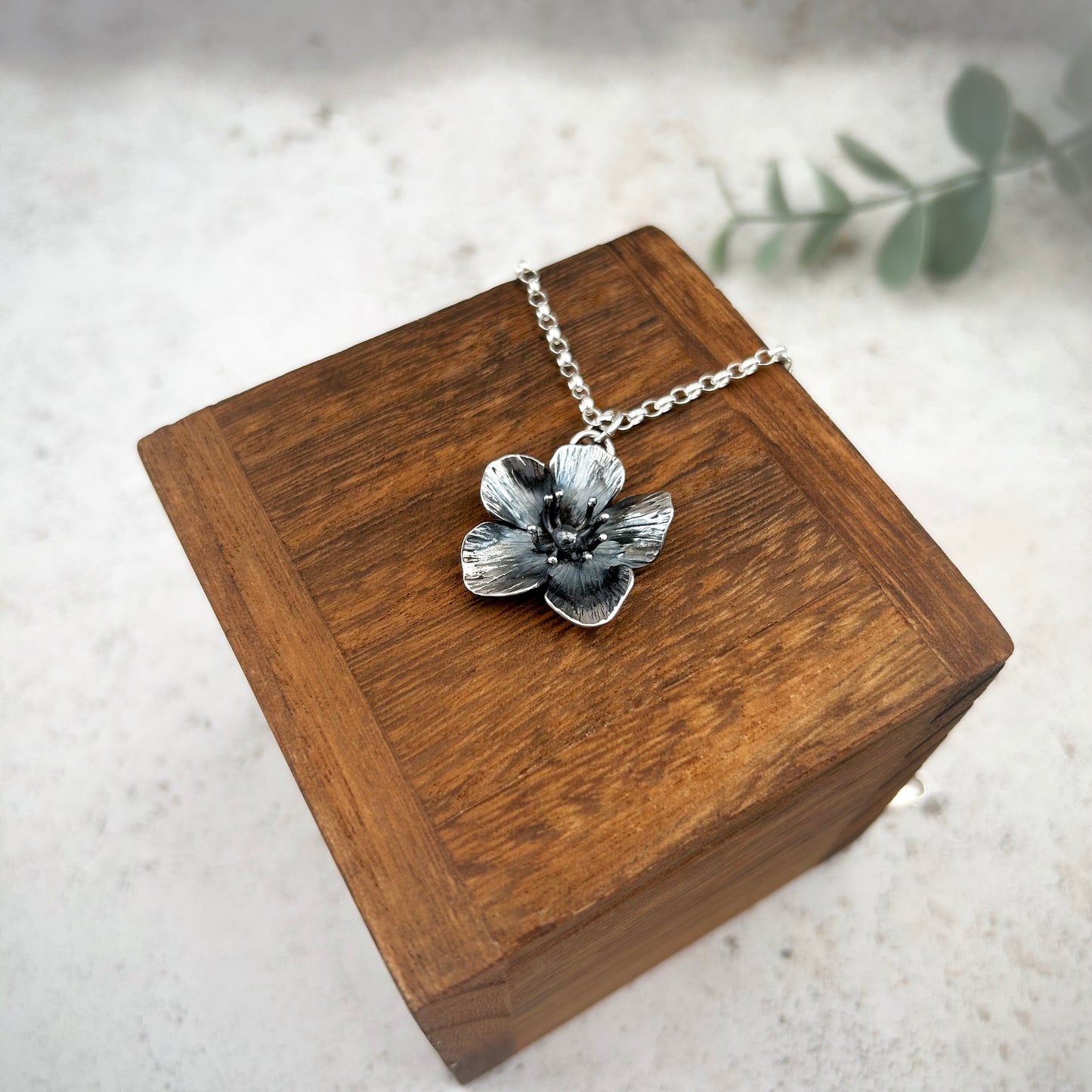 Sterling silver buttercup pendant