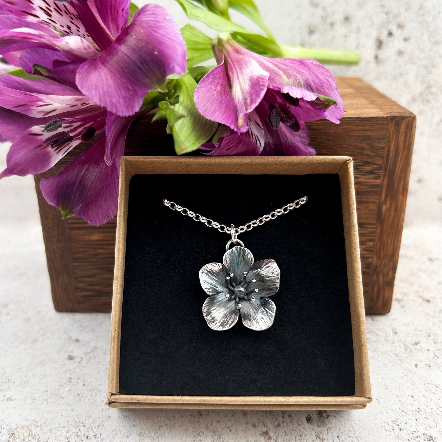 Sterling silver buttercup pendant