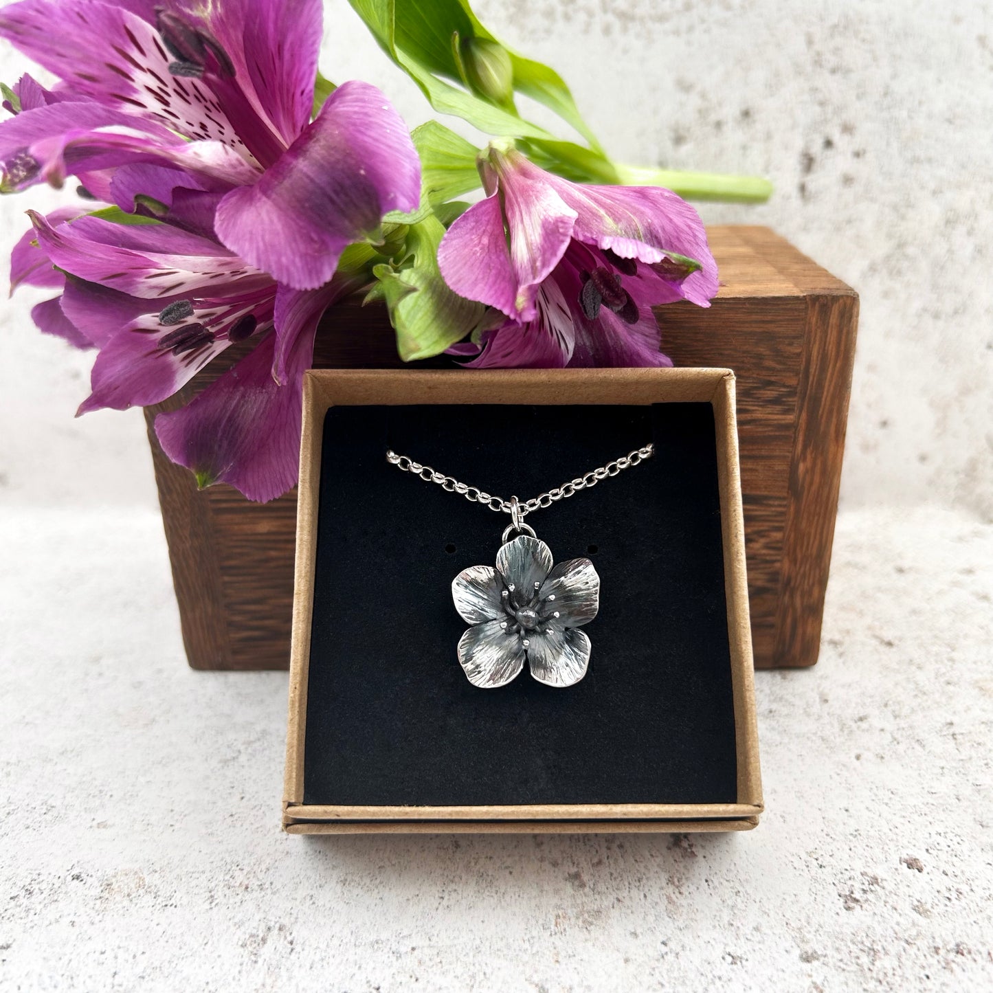 Sterling silver buttercup pendant