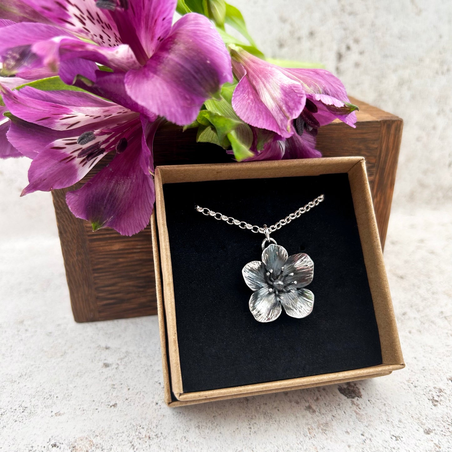 Sterling silver buttercup pendant