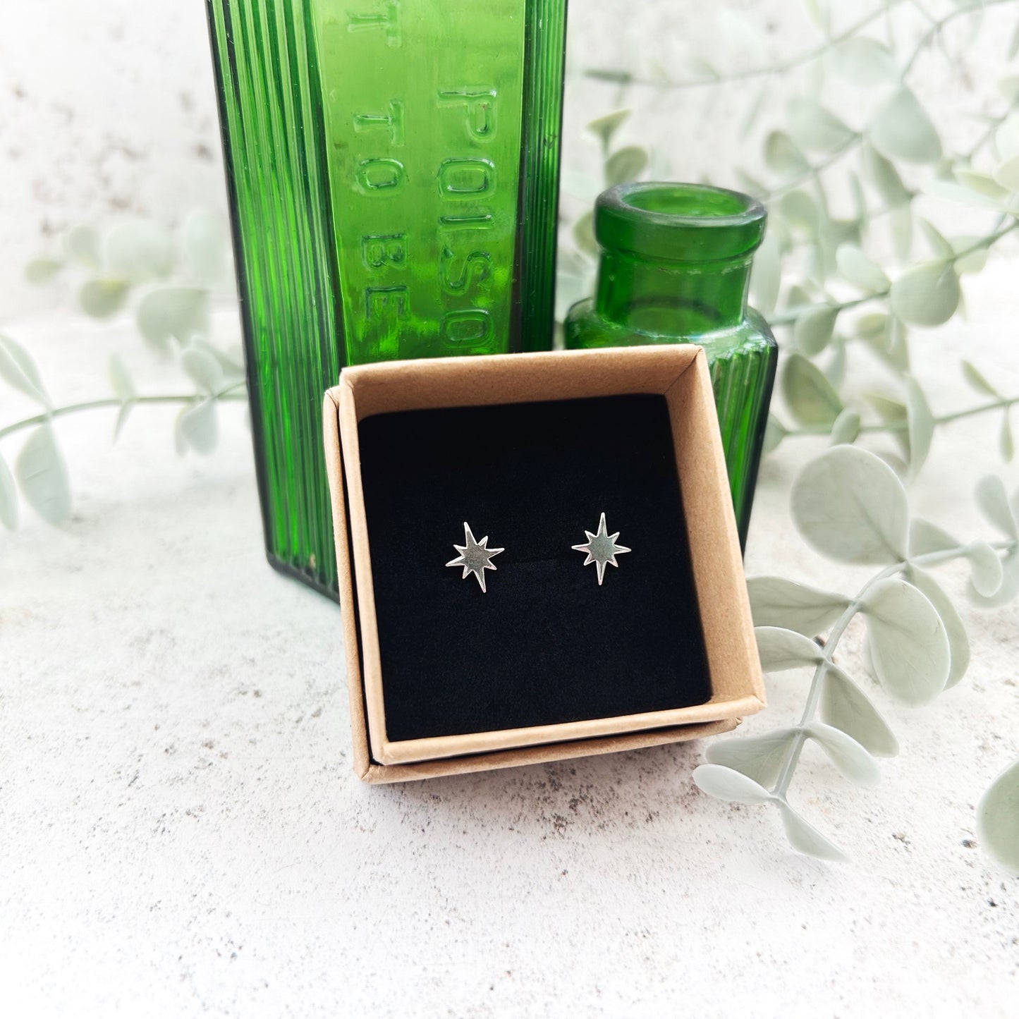 Sterling silver starburst earrings