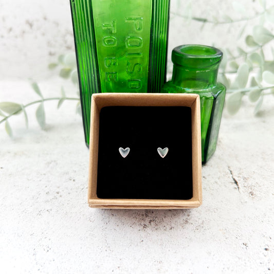 Sterling silver heart studs