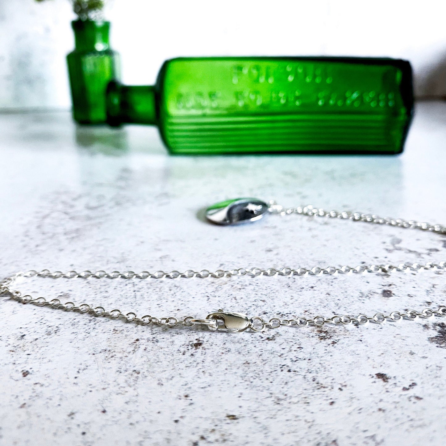 Sterling silver crescent moon and star necklace